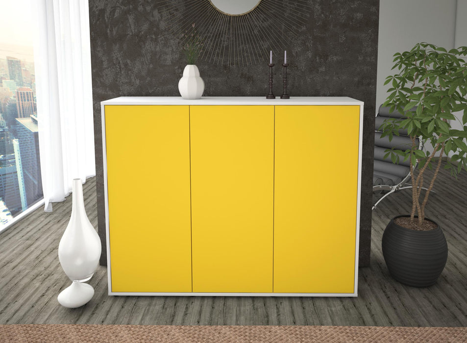 Highboard Luzia, Gelb Front (136x108x35cm) - Dekati GmbH