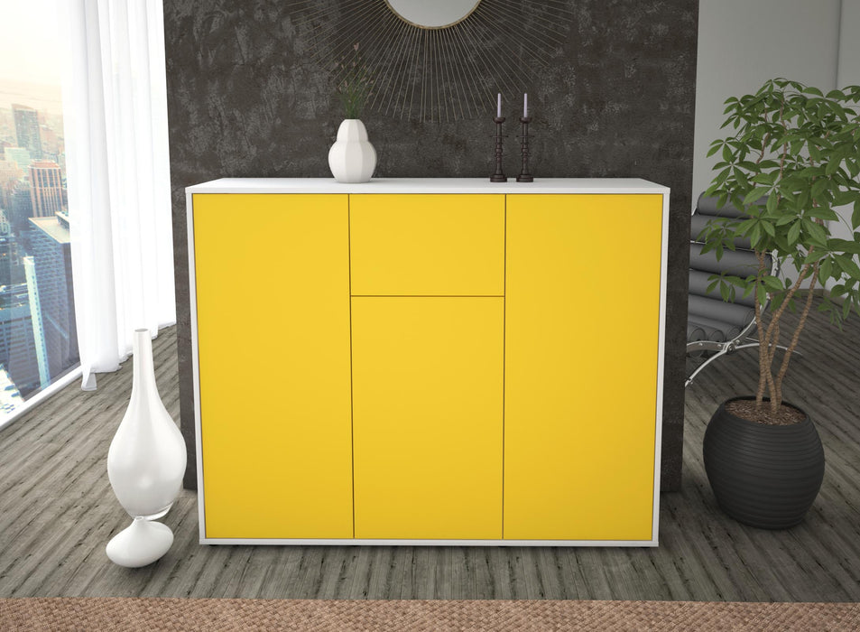 Highboard Lya, Gelb Front (136x108x35cm) - Dekati GmbH