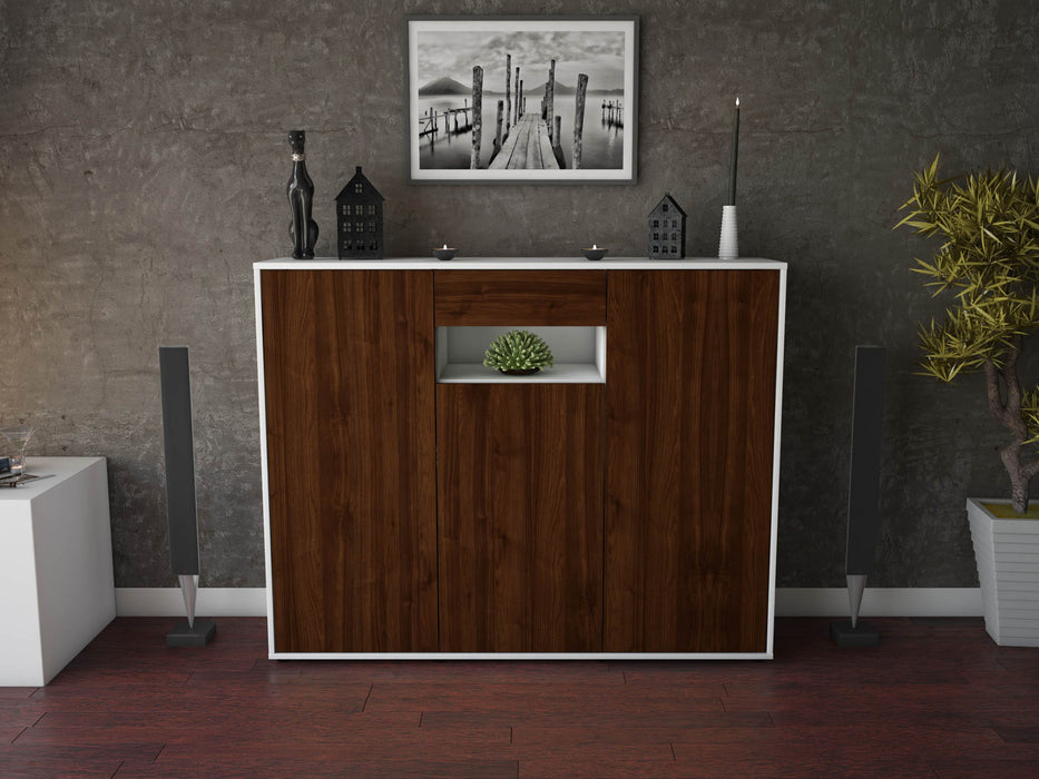 Highboard Madalena, Walnuss Front (136x108x35cm) - Dekati GmbH