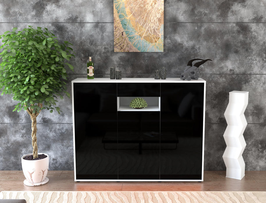 Highboard Madalena, Schwarz Front (136x108x35cm) - Dekati GmbH