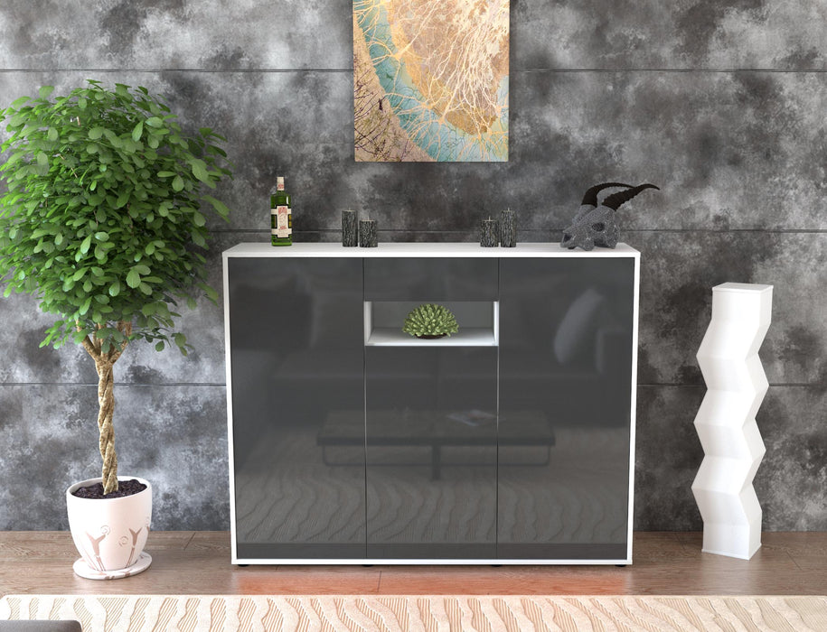 Highboard Madalena, Grau Front (136x108x35cm) - Dekati GmbH