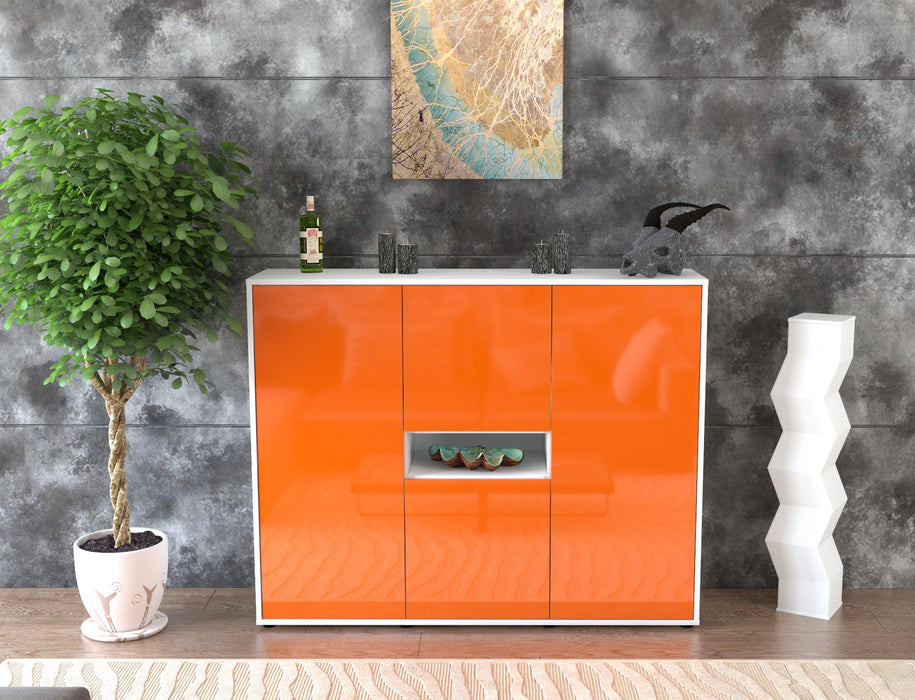 Highboard Maila, Orange Front (136x108x35cm) - Dekati GmbH