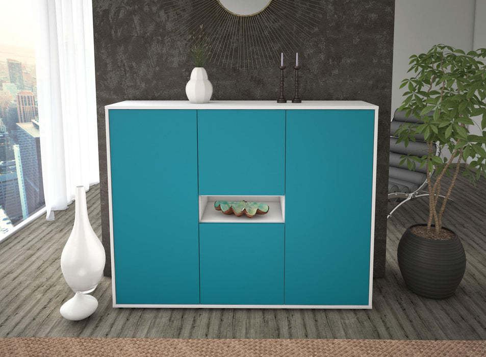 Highboard Maila, Türkis Front (136x108x35cm) - Dekati GmbH