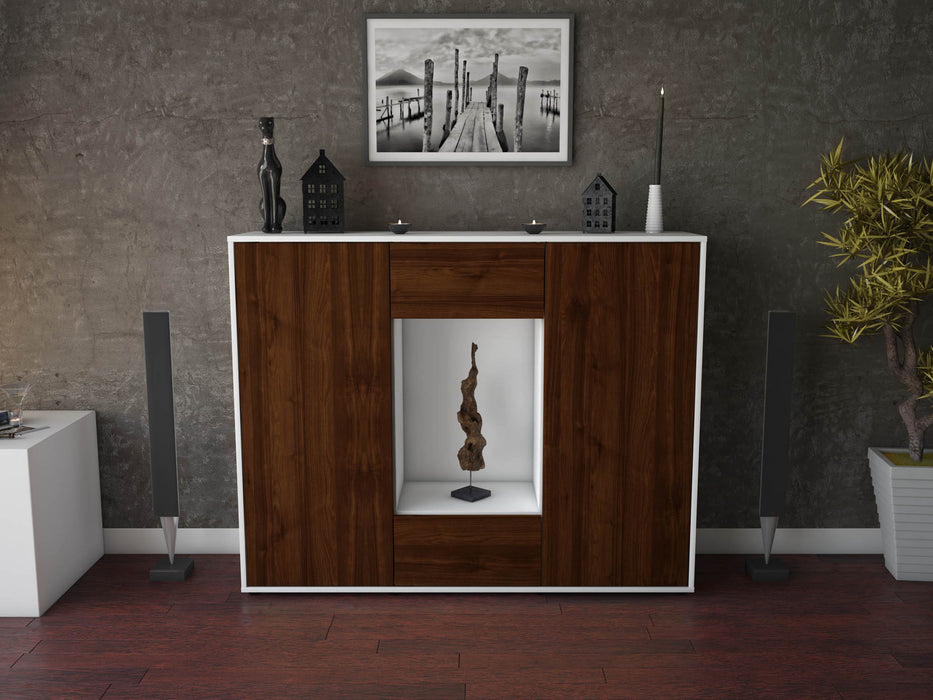 Highboard Malina, Walnuss Front (136x108x35cm) - Dekati GmbH