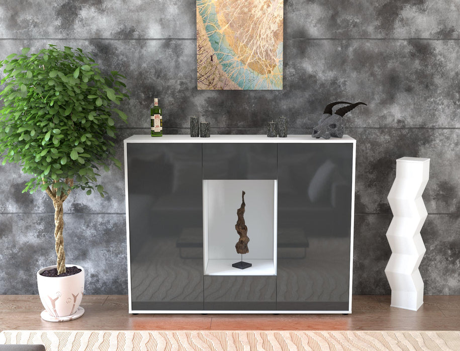 Highboard Malina, Grau Front (136x108x35cm) - Dekati GmbH