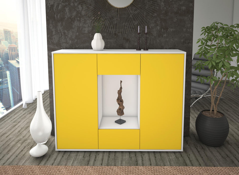 Highboard Malina, Gelb Front (136x108x35cm) - Dekati GmbH