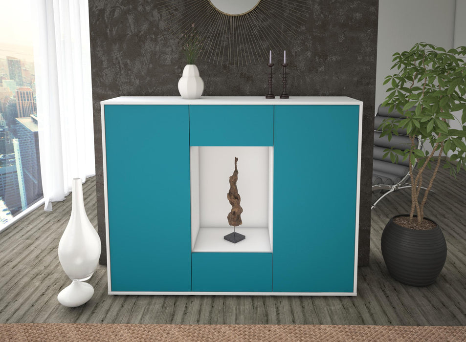 Highboard Malina, Türkis Front (136x108x35cm) - Dekati GmbH