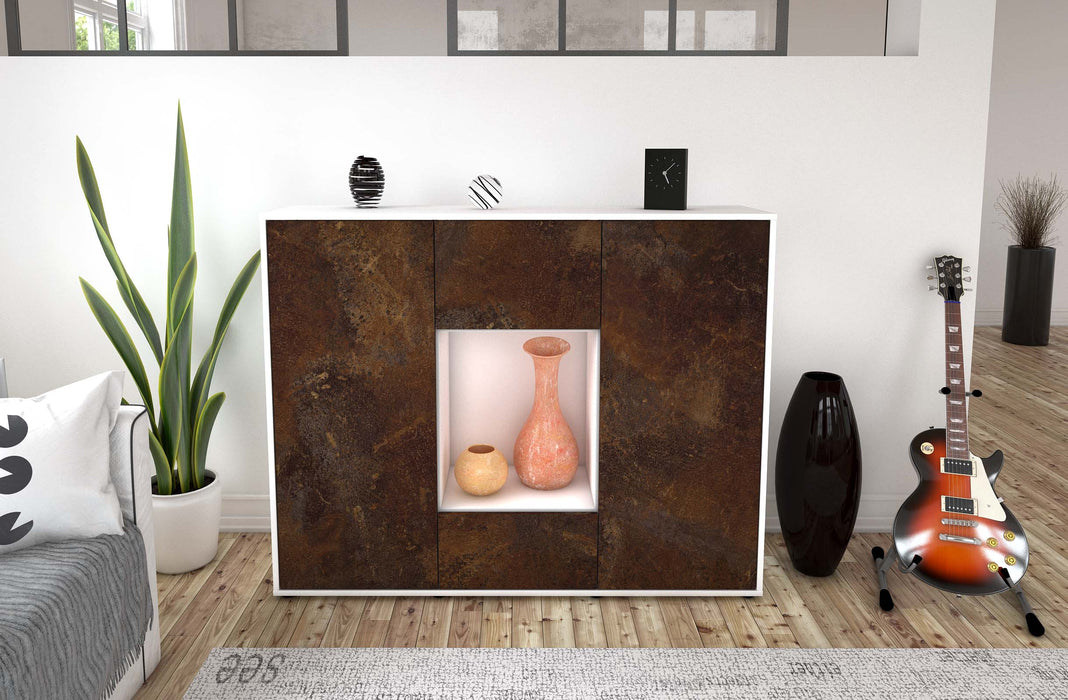 Highboard Manuela, Rost Front (136x108x35cm) - Dekati GmbH