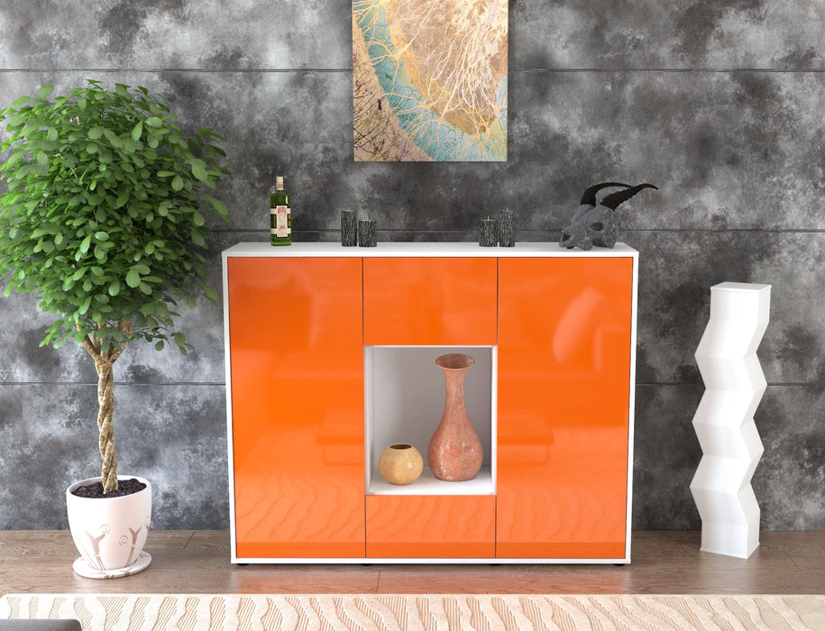 Highboard Manuela, Orange Front (136x108x35cm) - Dekati GmbH