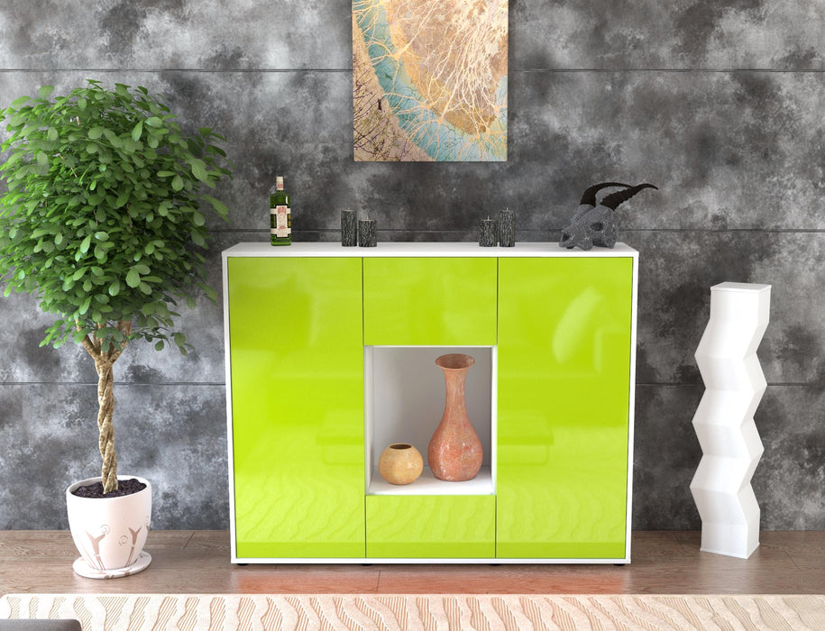 Highboard Manuela, Grün Front (136x108x35cm) - Dekati GmbH