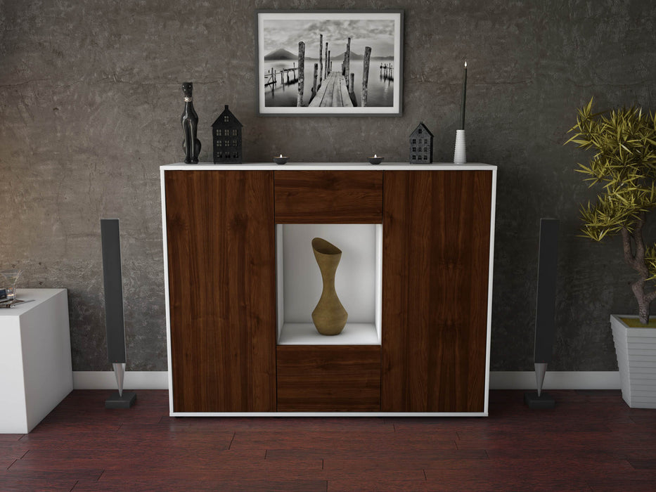 Highboard Mara, Walnuss Front (136x108x35cm) - Dekati GmbH