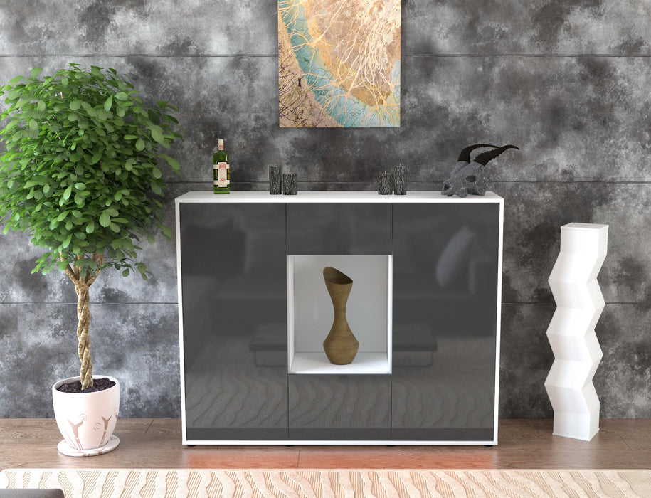 Highboard Mara, Grau Front (136x108x35cm) - Dekati GmbH