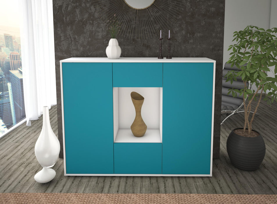 Highboard Mara, Türkis Front (136x108x35cm) - Dekati GmbH