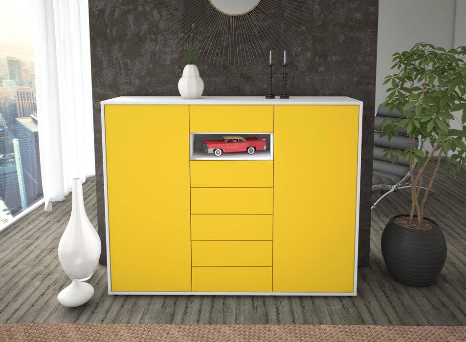 Highboard Maria, Gelb Front (136x108x35cm) - Dekati GmbH