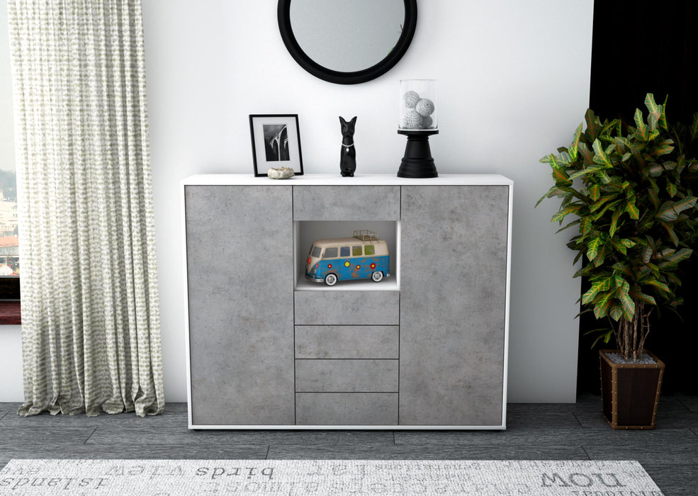 Highboard Marie, Beton Front (136x108x35cm) - Dekati GmbH