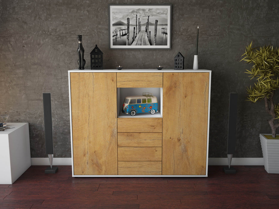 Highboard Marie, Eiche Front (136x108x35cm) - Dekati GmbH