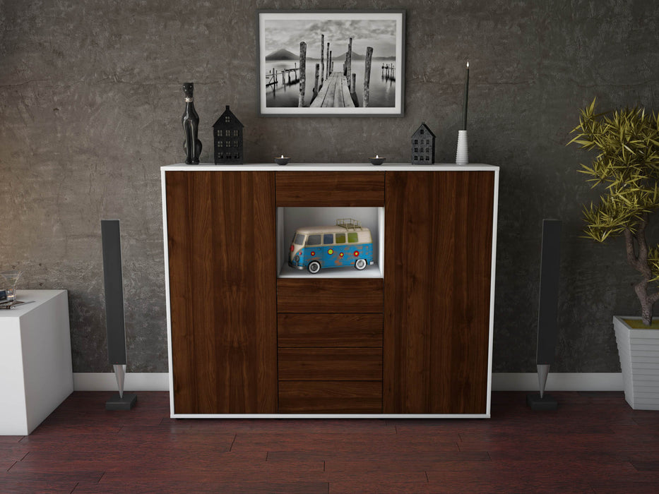 Highboard Marie, Walnuss Front (136x108x35cm) - Dekati GmbH