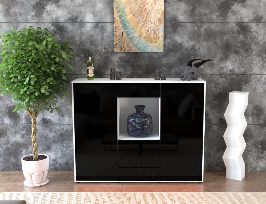 Highboard Mariella, Schwarz Front (136x108x35cm) - Dekati GmbH