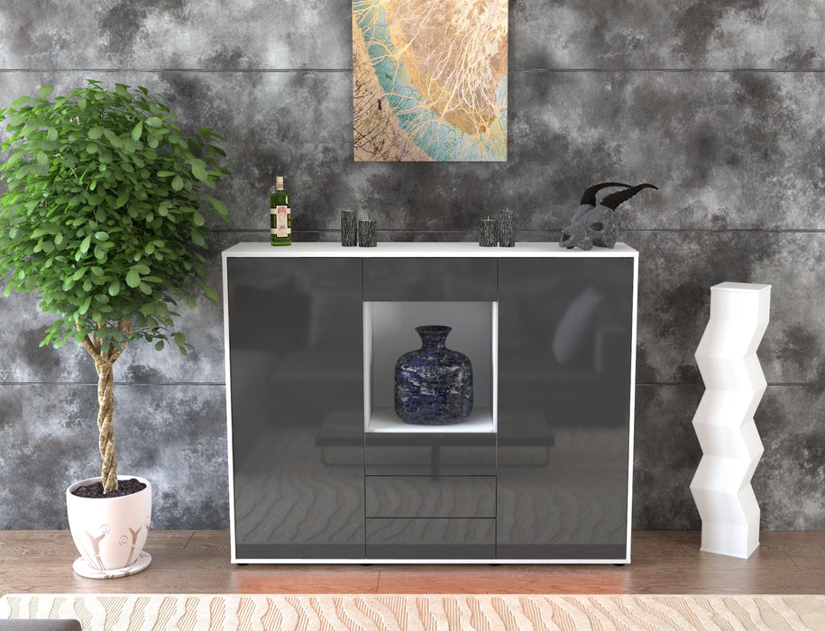 Highboard Mariella, Grau Front (136x108x35cm) - Dekati GmbH