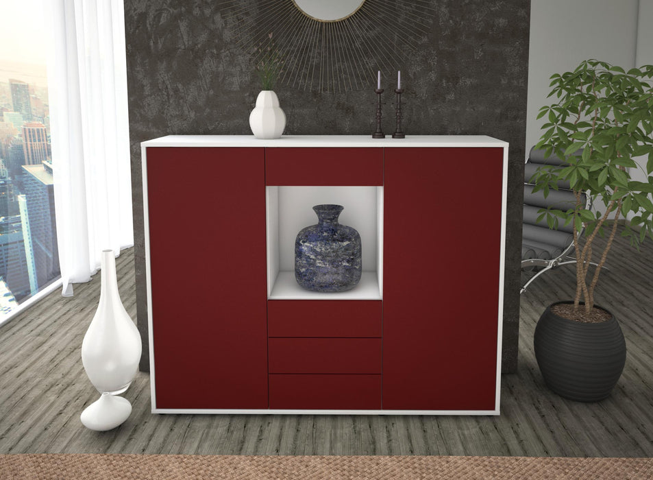 Highboard Mariella, Bordeaux Front (136x108x35cm) - Dekati GmbH