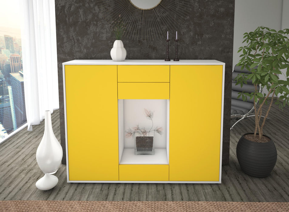 Highboard Marika, Gelb Front (136x108x35cm) - Dekati GmbH