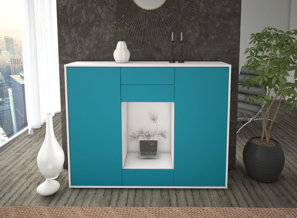 Highboard Marika, Türkis Front (136x108x35cm) - Dekati GmbH