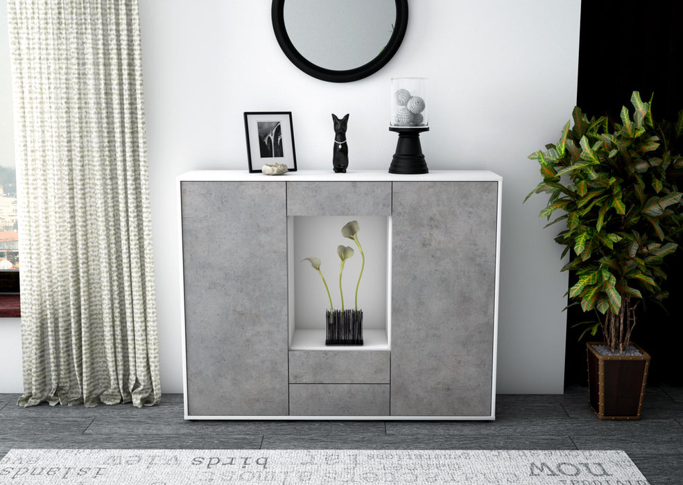 Highboard Marilena, Beton Front (136x108x35cm) - Dekati GmbH