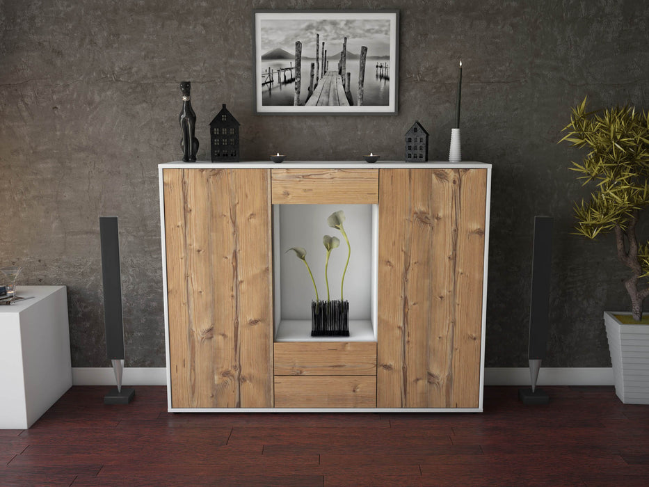 Highboard Marilena, Pinie Front (136x108x35cm) - Dekati GmbH