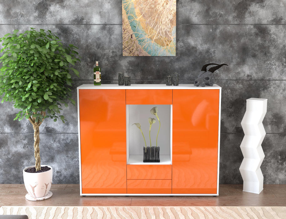 Highboard Marilena, Orange Front (136x108x35cm) - Dekati GmbH