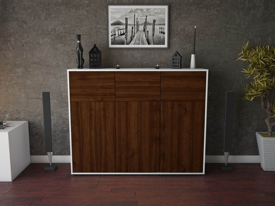 Highboard Marisa, Walnuss Front (136x108x35cm) - Dekati GmbH