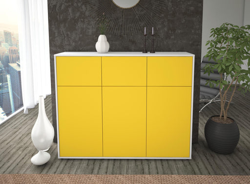 Highboard Marisa, Gelb Front (136x108x35cm) - Dekati GmbH