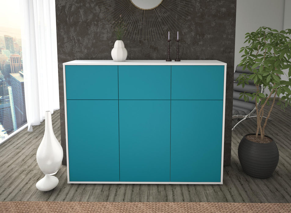 Highboard Marisa, Türkis Front (136x108x35cm) - Dekati GmbH