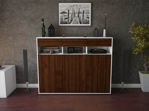 Highboard Marlene, Walnuss Front (136x108x35cm) - Dekati GmbH