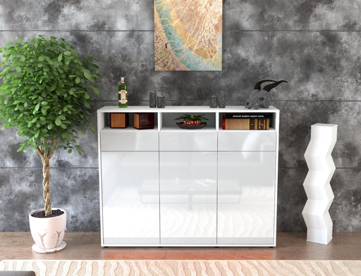 Highboard Marta, Weiß Front (136x108x35cm) - Dekati GmbH