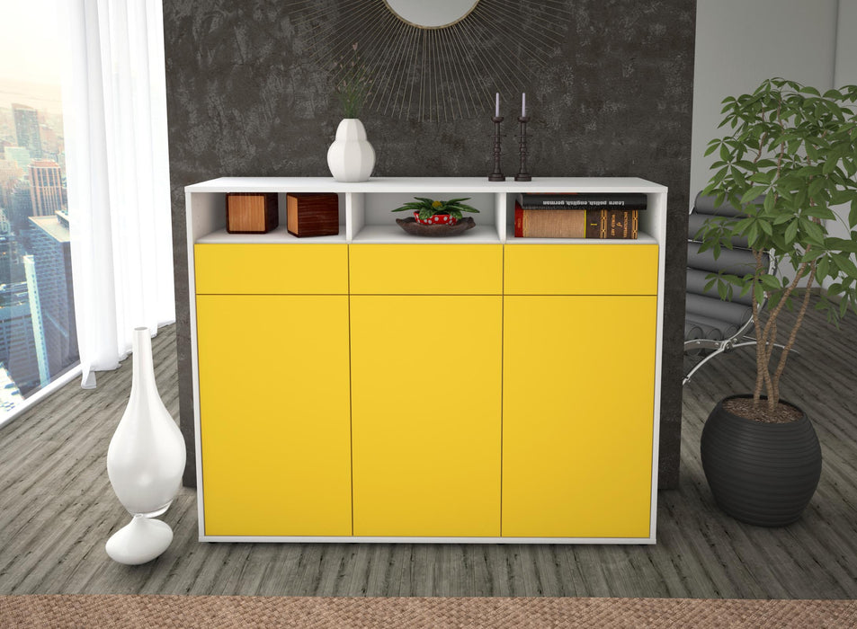 Highboard Marta, Gelb Front (136x108x35cm) - Dekati GmbH