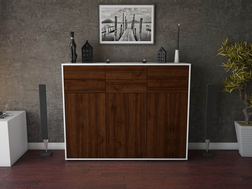 Highboard Martina, Walnuss Front (136x108x35cm) - Dekati GmbH