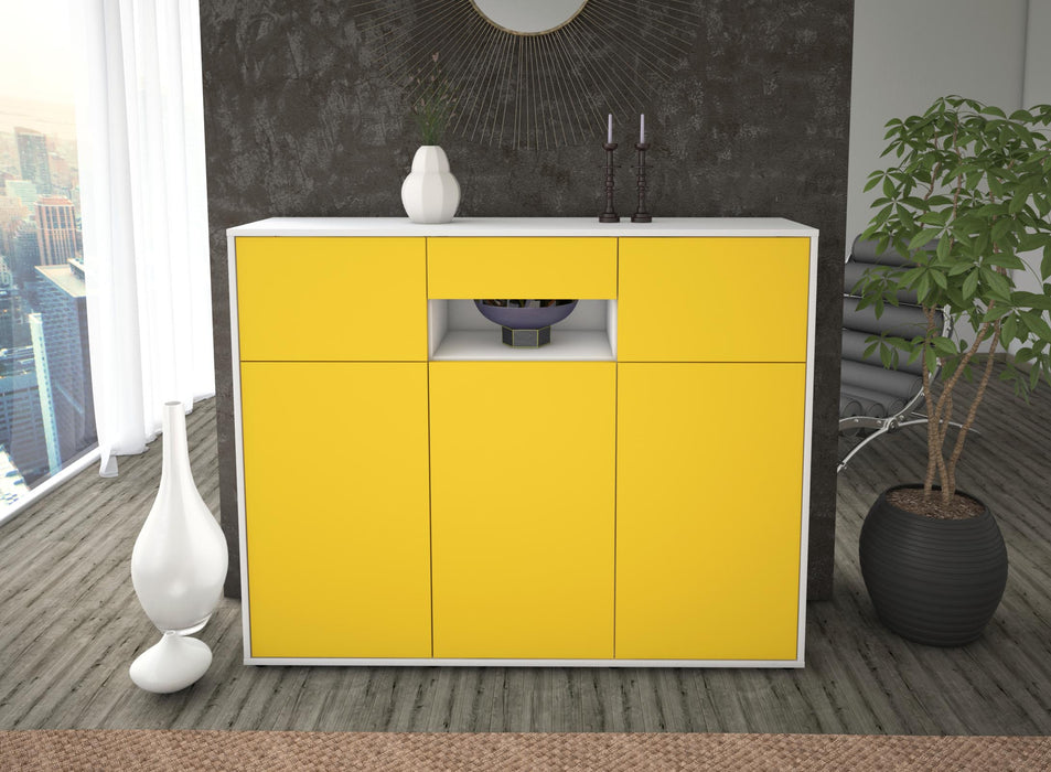 Highboard Matilda, Gelb Front (136x108x35cm) - Dekati GmbH