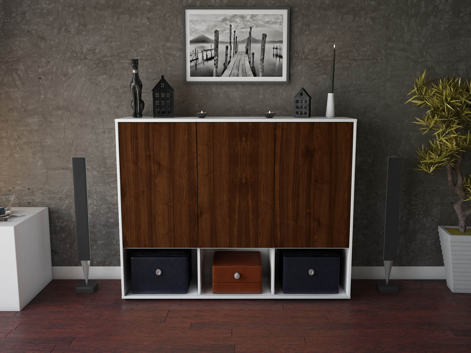 Highboard Mea, Walnuss Front (136x108x35cm) - Dekati GmbH