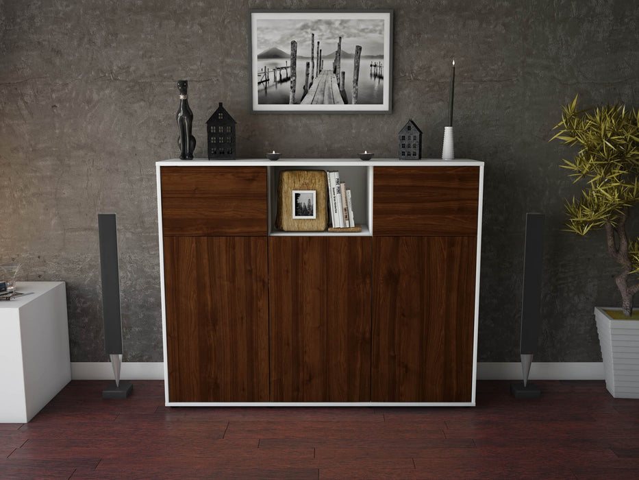 Highboard Melanie, Walnuss Front (136x108x35cm) - Dekati GmbH