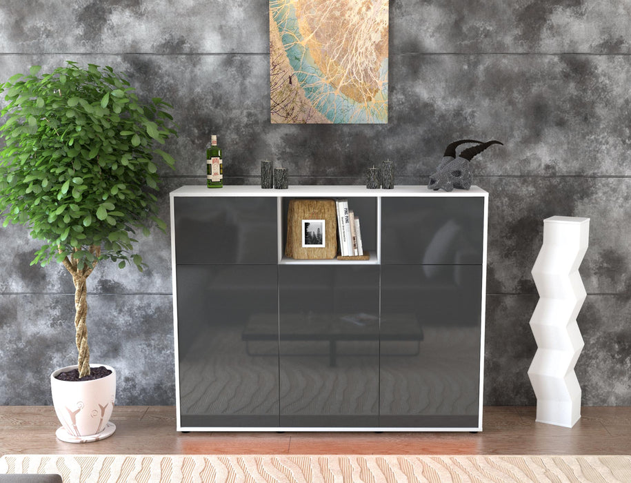 Highboard Melanie, Grau Front (136x108x35cm) - Dekati GmbH