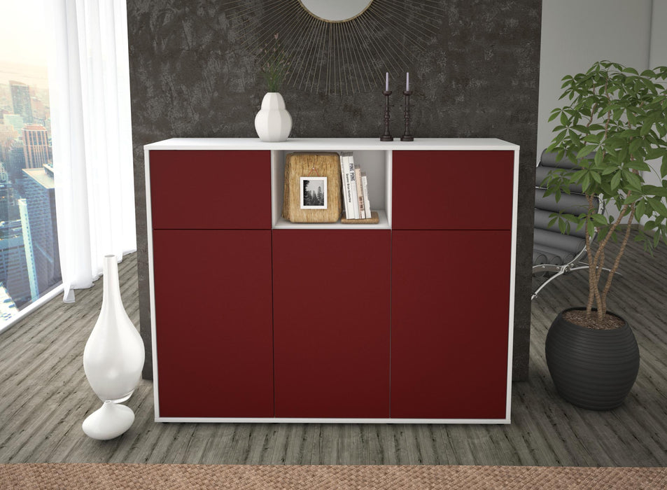 Highboard Melanie, Bordeaux Front (136x108x35cm) - Dekati GmbH