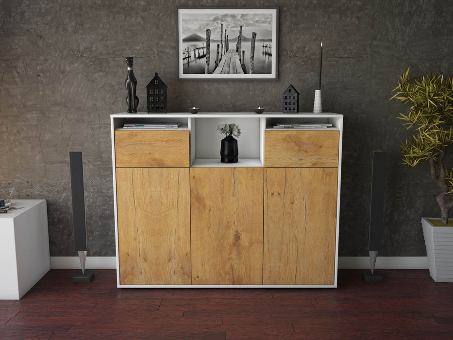 Highboard Melena, Eiche Front (136x108x35cm) - Dekati GmbH