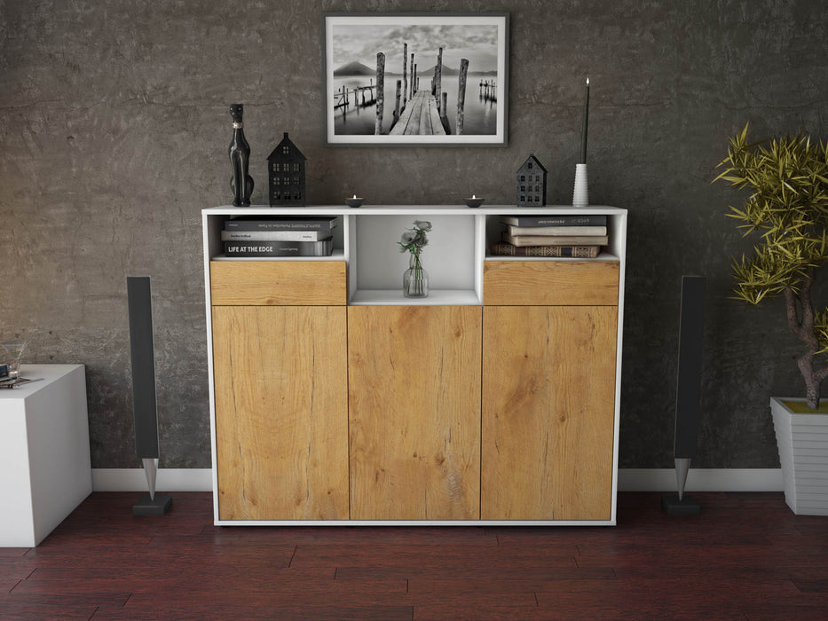 Highboard Melina, Eiche Front (136x108x35cm) - Dekati GmbH