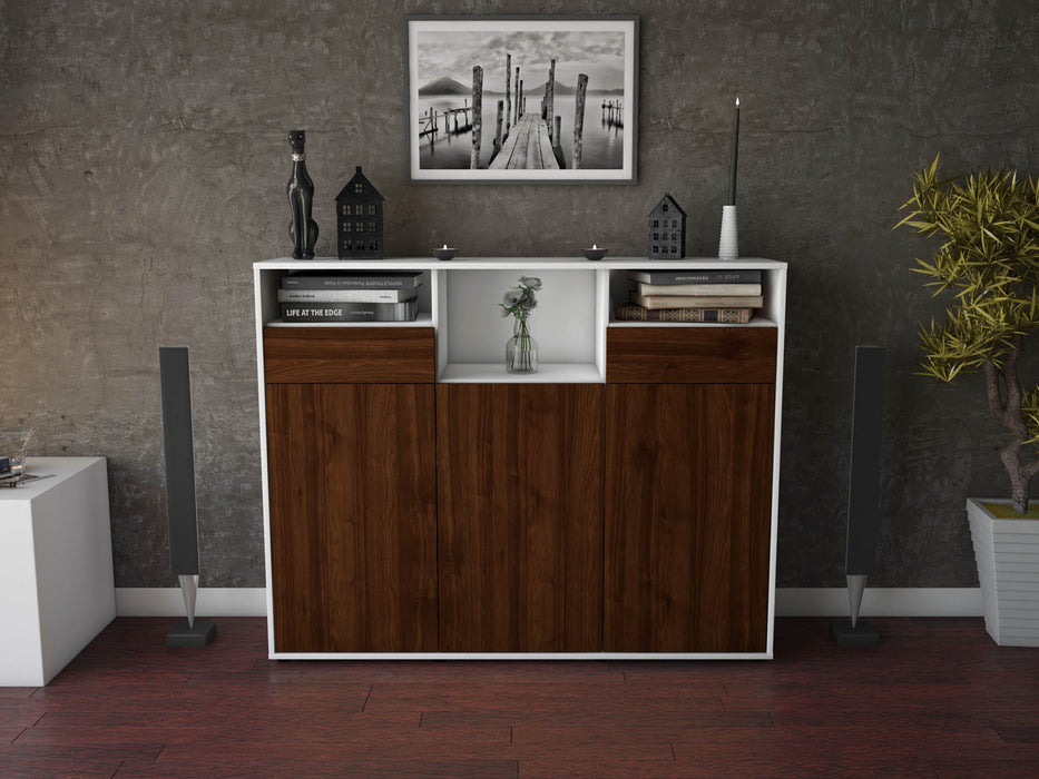 Highboard Melina, Walnuss Front (136x108x35cm) - Dekati GmbH