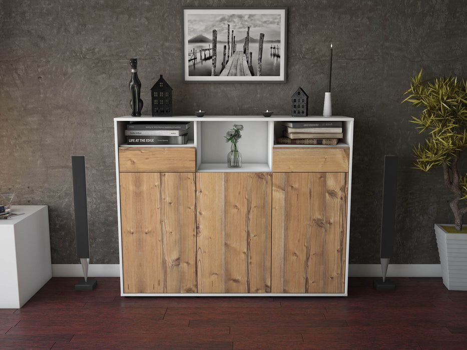 Highboard Melina, Pinie Front (136x108x35cm) - Dekati GmbH