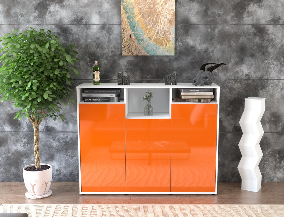 Highboard Melina, Orange Front (136x108x35cm) - Dekati GmbH