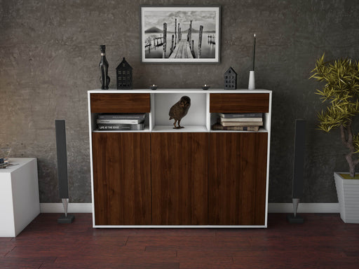 Highboard Mena, Walnuss Front (136x108x35cm) - Dekati GmbH