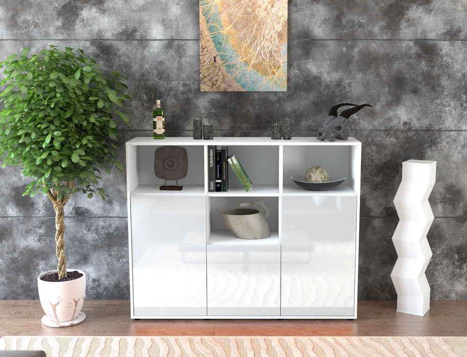 Highboard Mia, Weiß Front (136x108x35cm) - Dekati GmbH