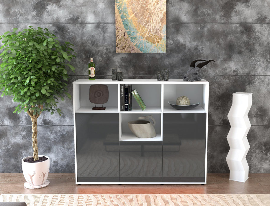 Highboard Mia, Grau Front (136x108x35cm) - Dekati GmbH