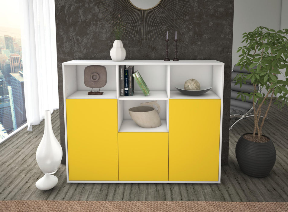 Highboard Mia, Gelb Front (136x108x35cm) - Dekati GmbH